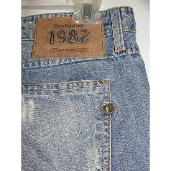 CARMIM Jeans Women's Size 26 Blue DENIM Capri Crop Stretch Distressed Jean - Picture 5 of 6